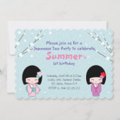 Kokeshi Doll Party Einladung (Vorderseite)