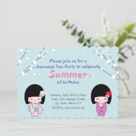 Kokeshi Doll Party Einladung