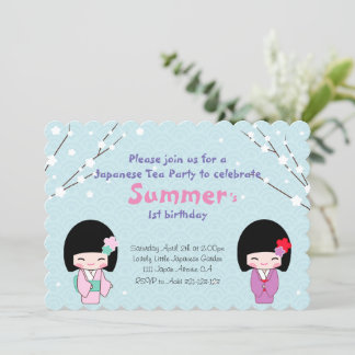 Kokeshi Doll Party Einladung