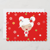 Kokeshi Doll Party Einladung (Vorderseite)