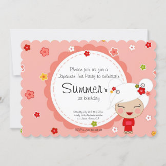 Kokeshi Doll Party Einladung