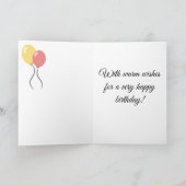 Kokeshi Doll Pink Happy Birthday Card Dankeskarte (Innenseite)