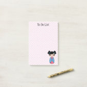 Kokeshi Doll Pink Post-it® Notes 4 x 6 Post-it Klebezettel (Auf Schreibtisch)