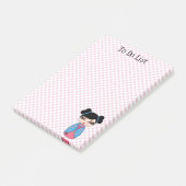 Kokeshi Doll Pink Post-it® Notes 4 x 6 Post-it Klebezettel (angewinkelt)