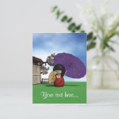 Kokeshi Doll Postkarte (Stehend Vorderseite)