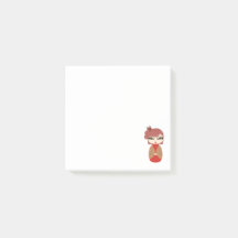Kokeshi Doll Red 3" x 3" Post-it® Notes