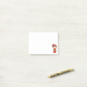 Kokeshi Doll Red Post-it® Notes 4 x 3 Post-it Klebezettel (Auf Schreibtisch)