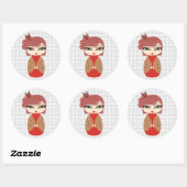 Kokeshi Doll Sticker (Blatt)