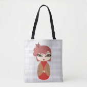 Kokeshi Doll Tote Bag Tasche (Vorderseite)