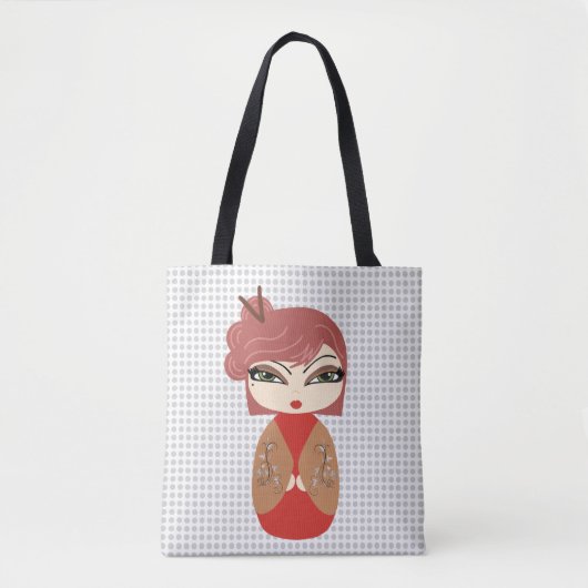 Kokeshi Doll Tote Bag Tasche (Vorderseite)
