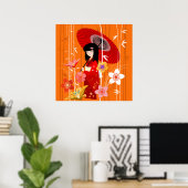 Kokeshi Doll Zen Garden Poster (Heimbüro)