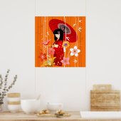 Kokeshi Doll Zen Garden Poster (Küche)