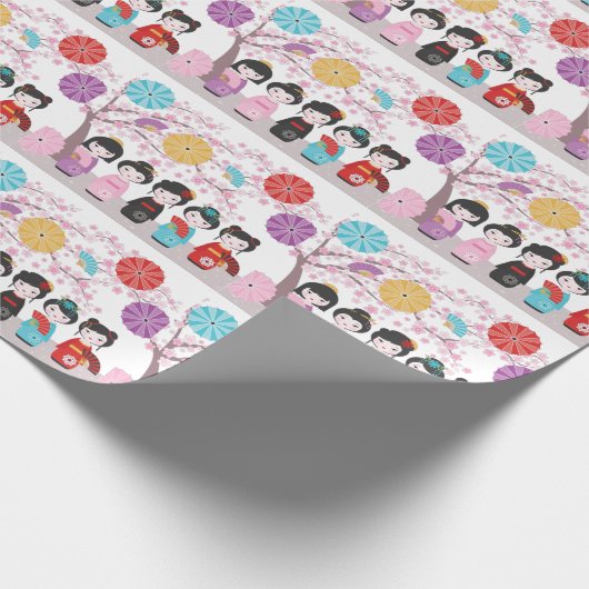 Kokeshi Dolls Geschenkpapier (Ecke)