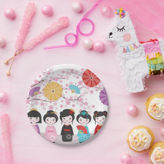 Kokeshi Dolls Pappteller (Party)