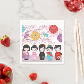 Kokeshi Dolls Serviette
