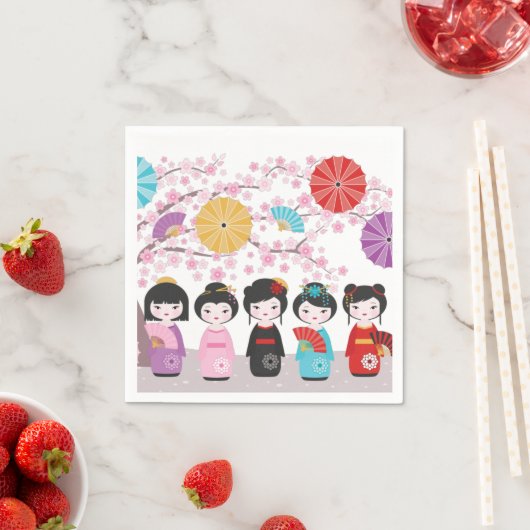 Kokeshi Dolls Serviette (Beispiel)