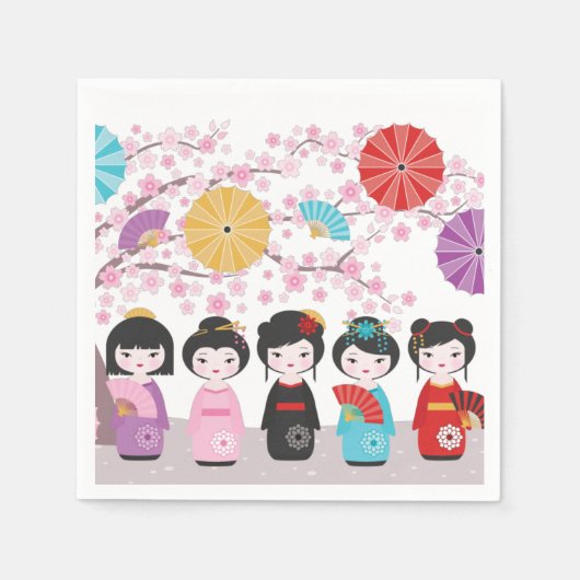 Kokeshi Dolls Serviette (Vorderseite)