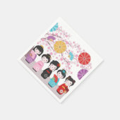 Kokeshi Dolls Serviette (Ecke)