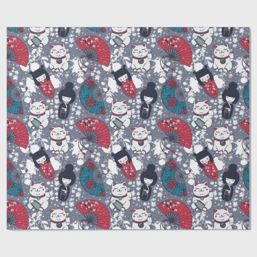 Kokeshi Geschenkpapier (Flach)