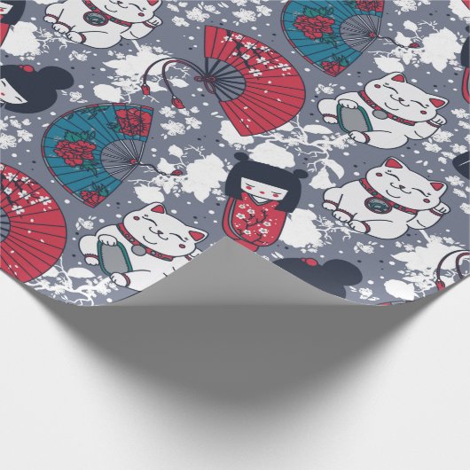 Kokeshi Geschenkpapier (Ecke)