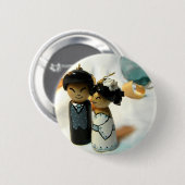 Kokeshi Hochzeit I Button (Vorne & Hinten)