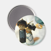 Kokeshi Hochzeit I Magnet (Vorderseite/Rückseite)