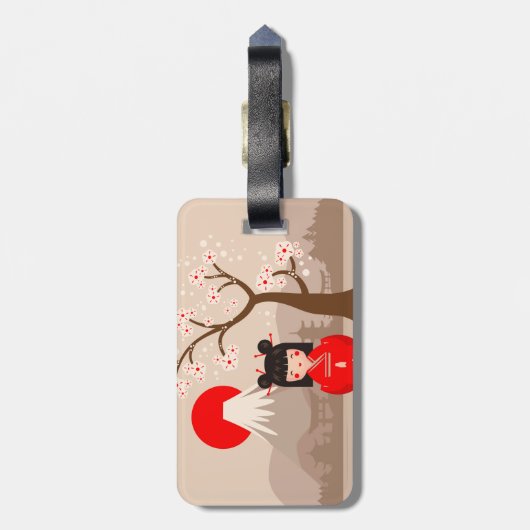 Kokeshi - Japanese Doll Gepäckanhänger (Rückseite vertikal)