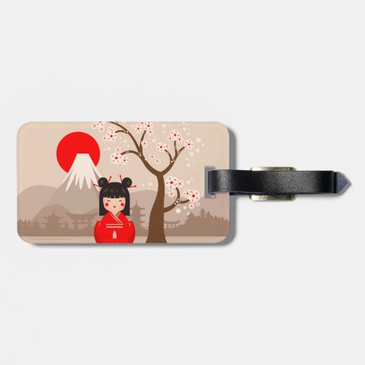 Kokeshi - Japanese Doll Gepäckanhänger (Rückseite horizontal)