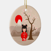 Kokeshi - Japanische Puppe Keramik Ornament (Rechts)