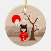 Kokeshi - Japanische Puppe Keramik Ornament (Vorne)