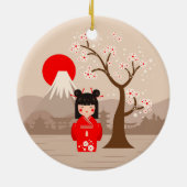 Kokeshi - Japanische Puppe Keramik Ornament (Hinten)