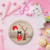 Kokeshi - Japanische Puppe Pappteller (Party)