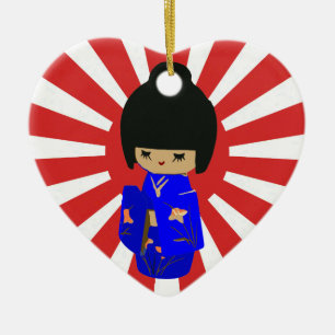 Kokeshi kawaii kundengerechte keramikornament