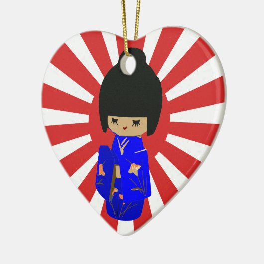 Kokeshi kawaii kundengerechte keramikornament (Links)