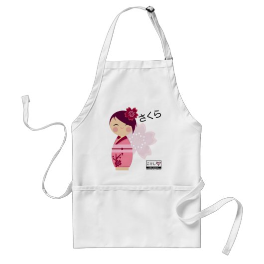 Kokeshi Kirschblüte Schürze (Vorne)