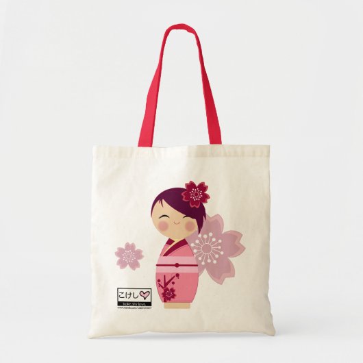 Kokeshi Kirschblüte Tasche (Vorne)