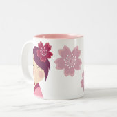Kokeshi Kirschblüte Tasse (Vorderseite Links)
