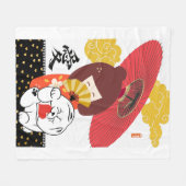 KOKESHI LIEBE Chow Hund Herz Fleecedecke (Vorderseite (Horizontal))