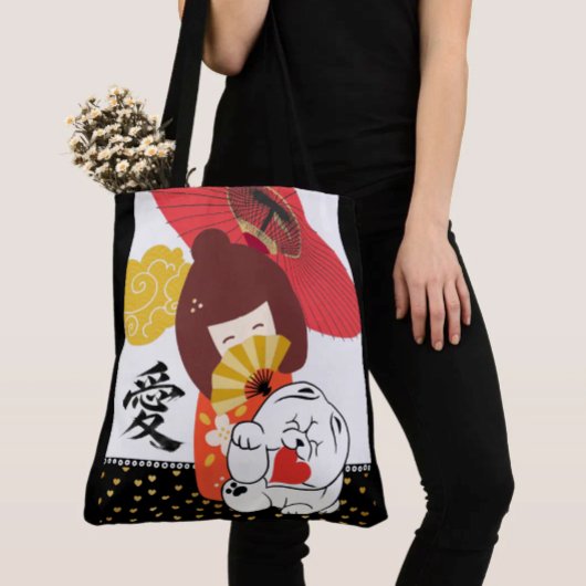 KOKESHI LIEBE Chow Hund Herz Tasche
