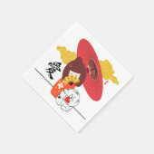 KOKESHI LIEBE Chow Hundeherz Serviette (Ecke)