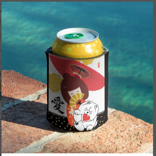 KOKESHI LOVE  Chow dog heart Kitchen Towels Dosenkühler