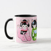 Kokeshi Maneki Neko japanische glückliche Katze Tasse (Links)