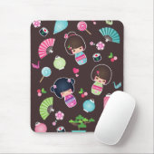Kokeshi Muster Mousepad (Mit Mouse)