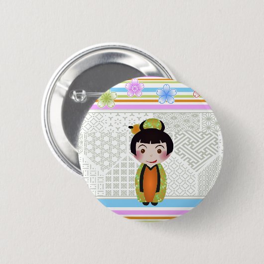 Kokeshi noshi button (Vorne & Hinten)