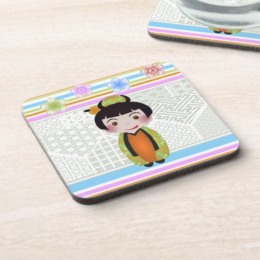 Kokeshi noshi getränkeuntersetzer (Linke Seite)