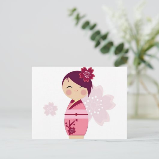 Kokeshi Postkarte (Stehend Vorderseite)