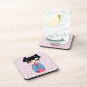 Kokeshi Puppe 2 Untersetzer mit Korkrücken - Set v (Rechte Seite)