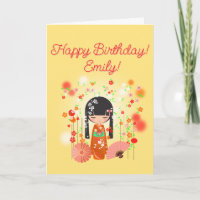 Kokeshi-Puppe Alles Gute zum Geburtstag
