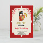 Kokeshi-Puppe Geburtstagseinladung Einladung (Stehend Vorderseite)