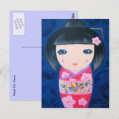 Kokeshi Puppe - Harumi Postkarte (Vorne/Hinten)